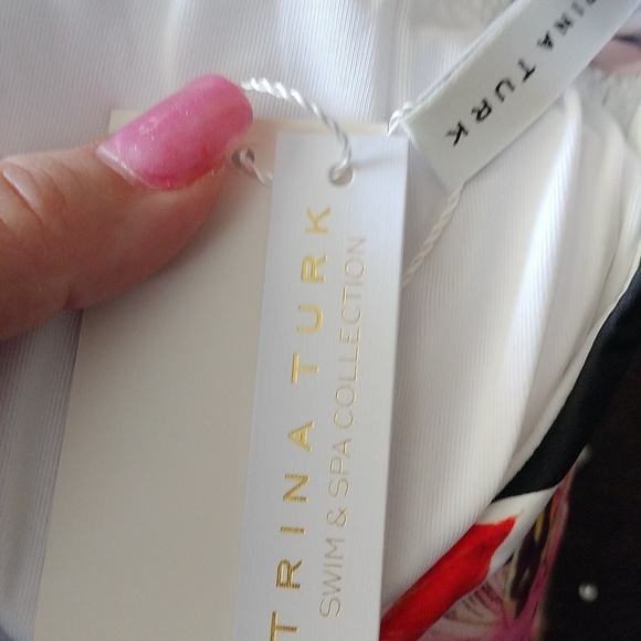 Trina Turk Treasure Cove Printed Triangle Halter Longline Bikini Top, 0 - Picture 4 of 10